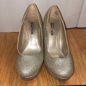 Kenneth Cole Gold Glitter Heels